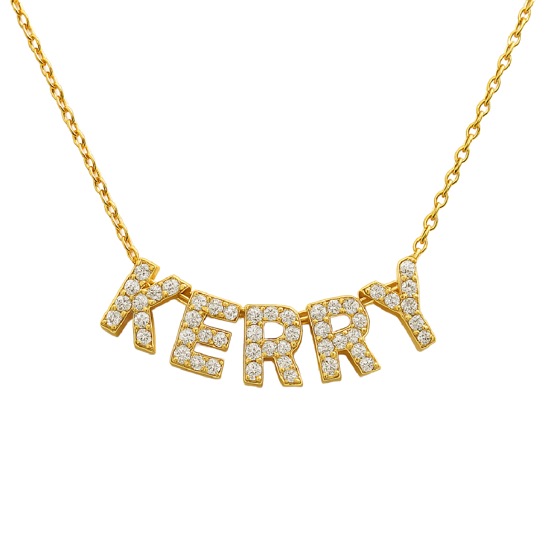 Letter ketting 5 hangers zirkonia