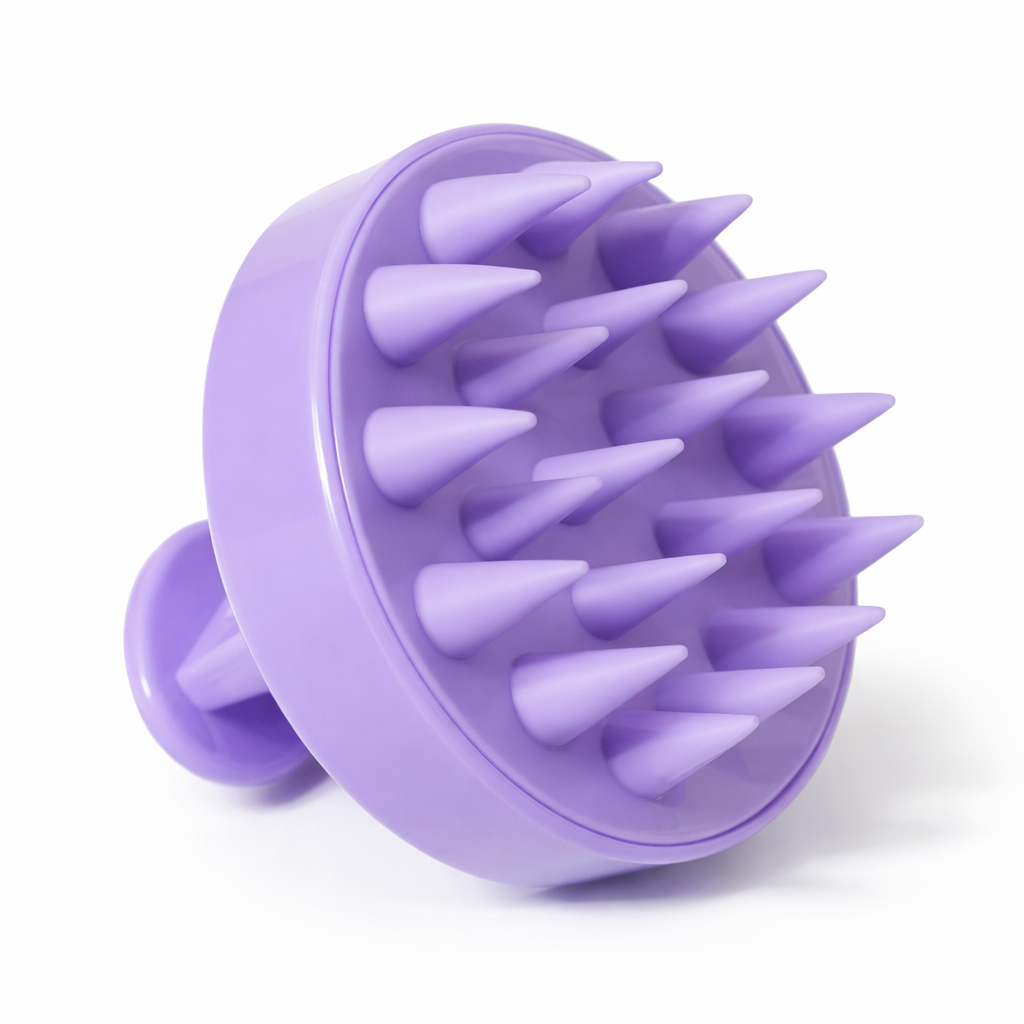 hoofd massage borstel paars