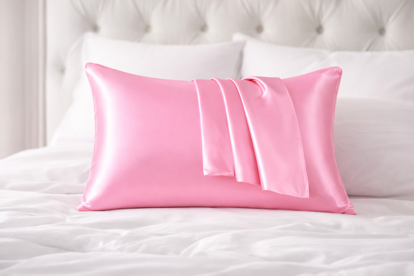 Satijnen kussen sloop roze