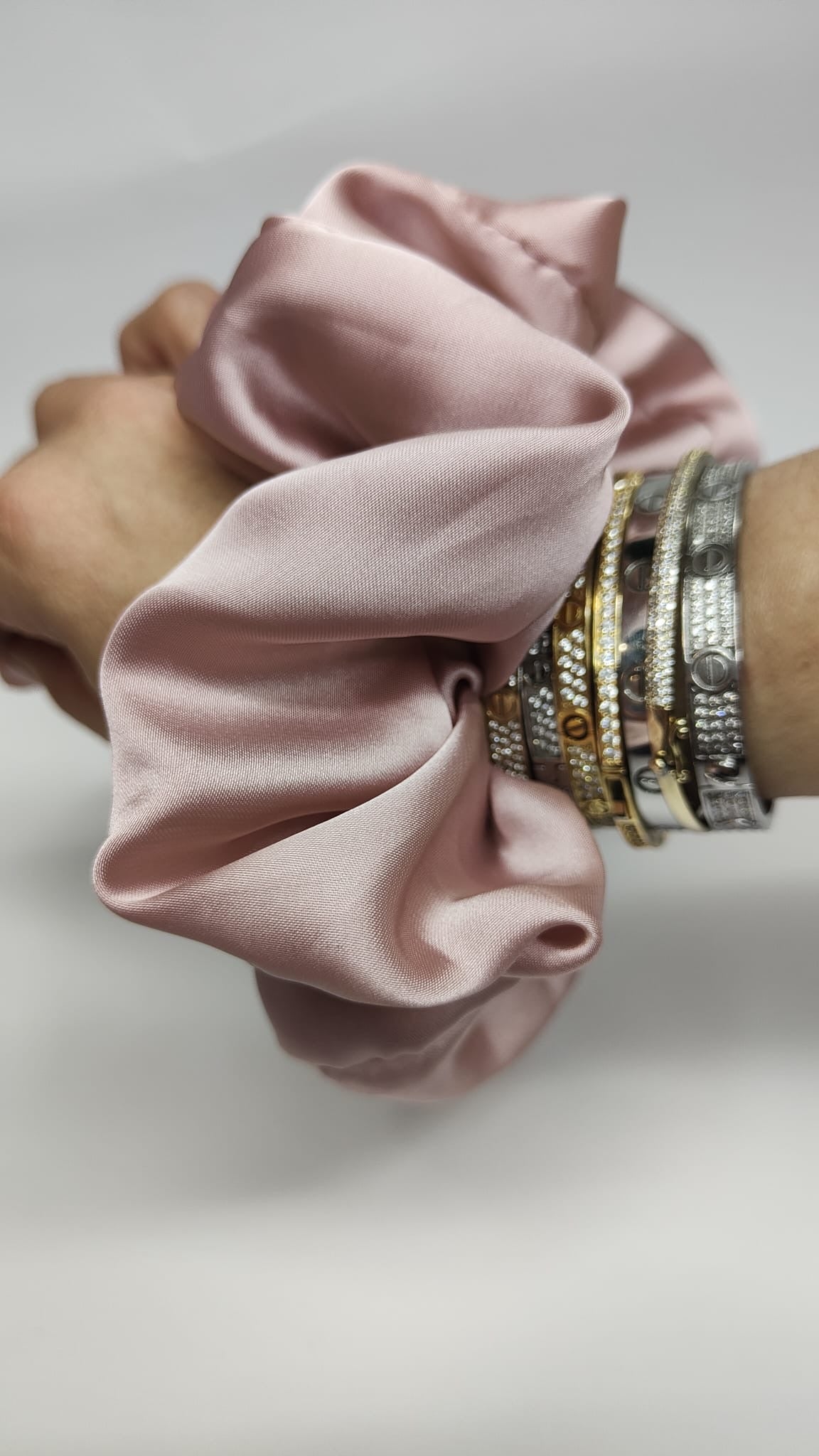 Grote Scrunchie zacht roze