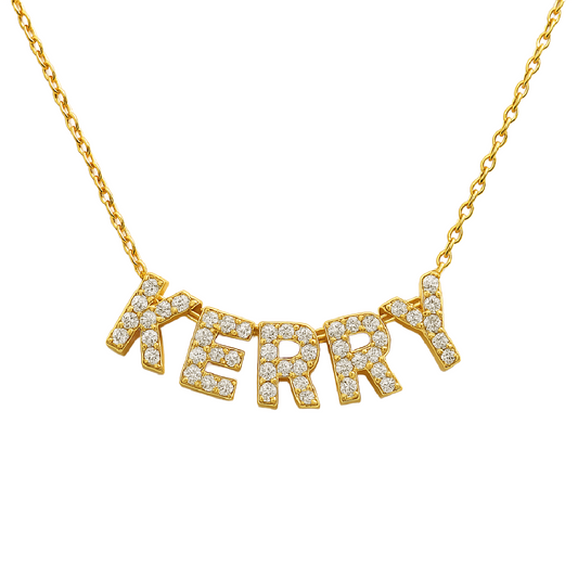 Letter ketting 5 hangers zirkonia