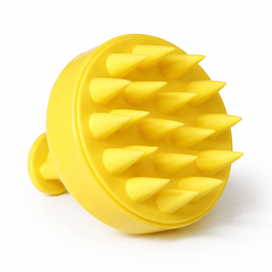 hoofd massage borstel geel