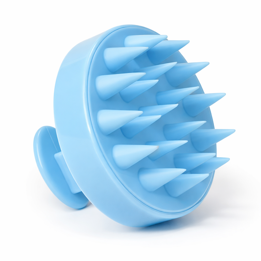 hoofd massage borstel blauw