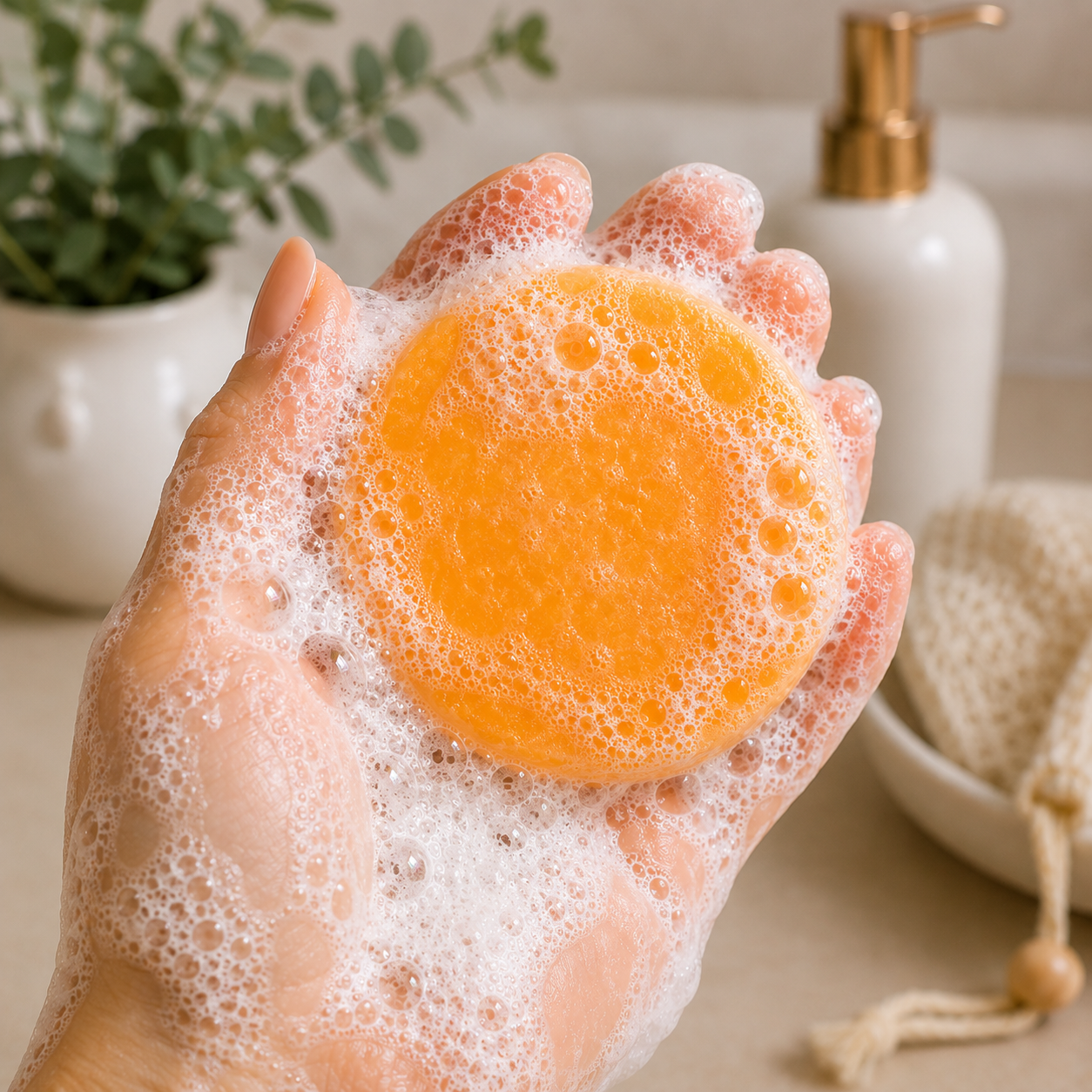 🟠 Oranje – Kokosolie 💧 Intens voedend & anti-pluis Voor droog en pluizig haar – intens voedend en zijdezacht ✨ Voedt droge lengtes intens en helpt pluis verminderen