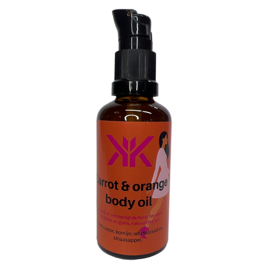 Body oil carrot-orange voedt verstevigd de huid hersteld vitaliteit en glans natuurlijke SPF